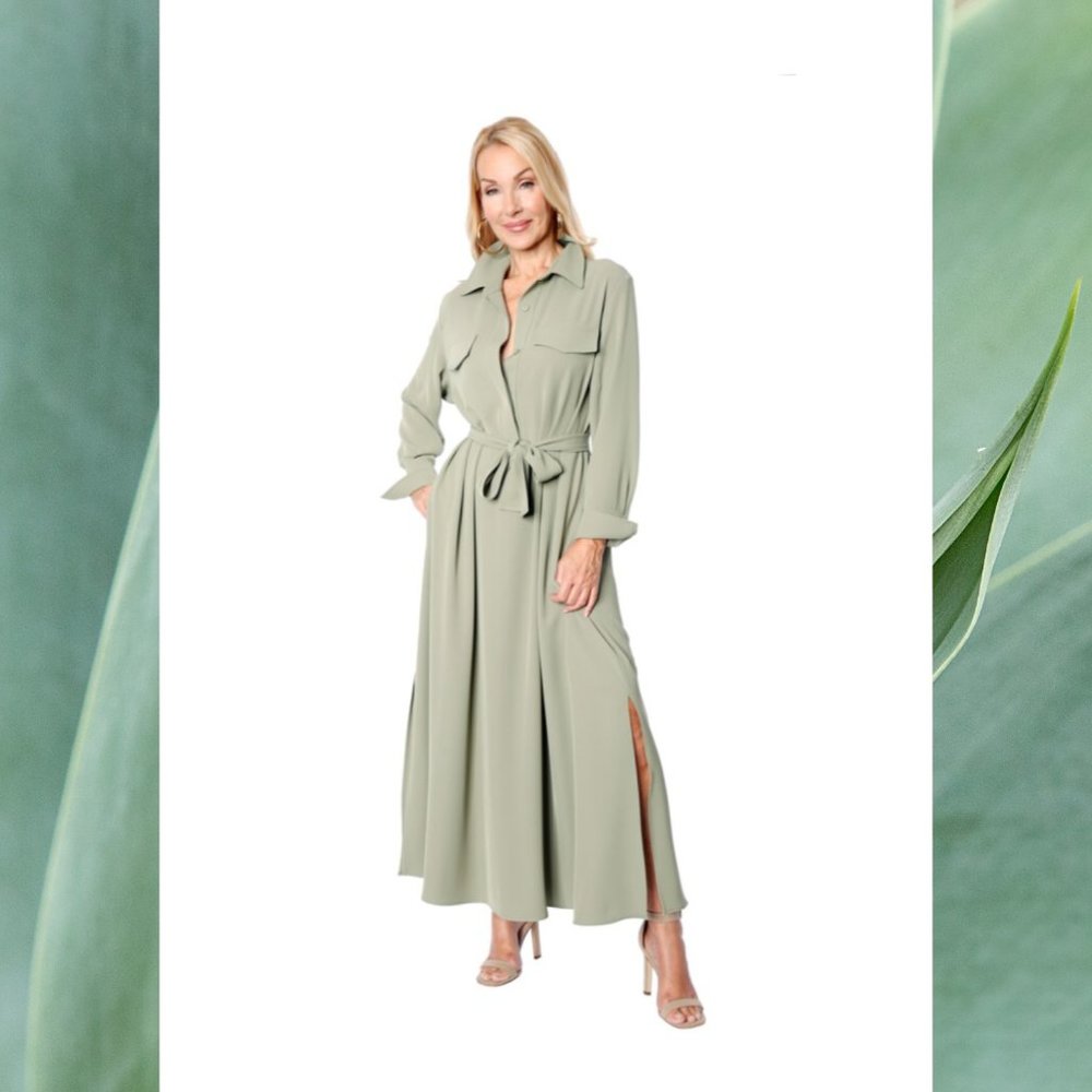 Brian Bailey Shirt Dress with Self Belt